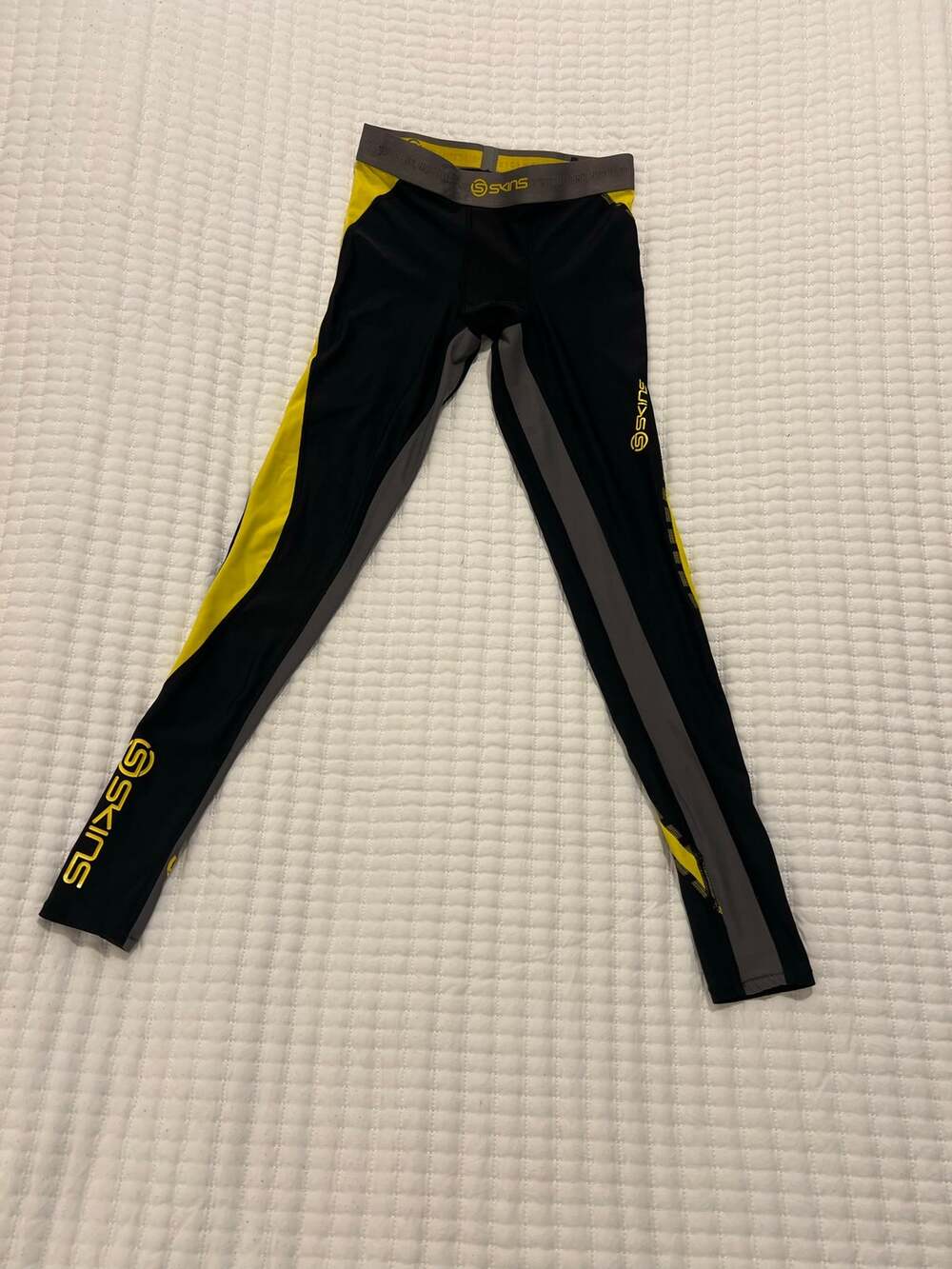 SKINS DNAmic Men's Black Yellow Gradient Compression Tights M